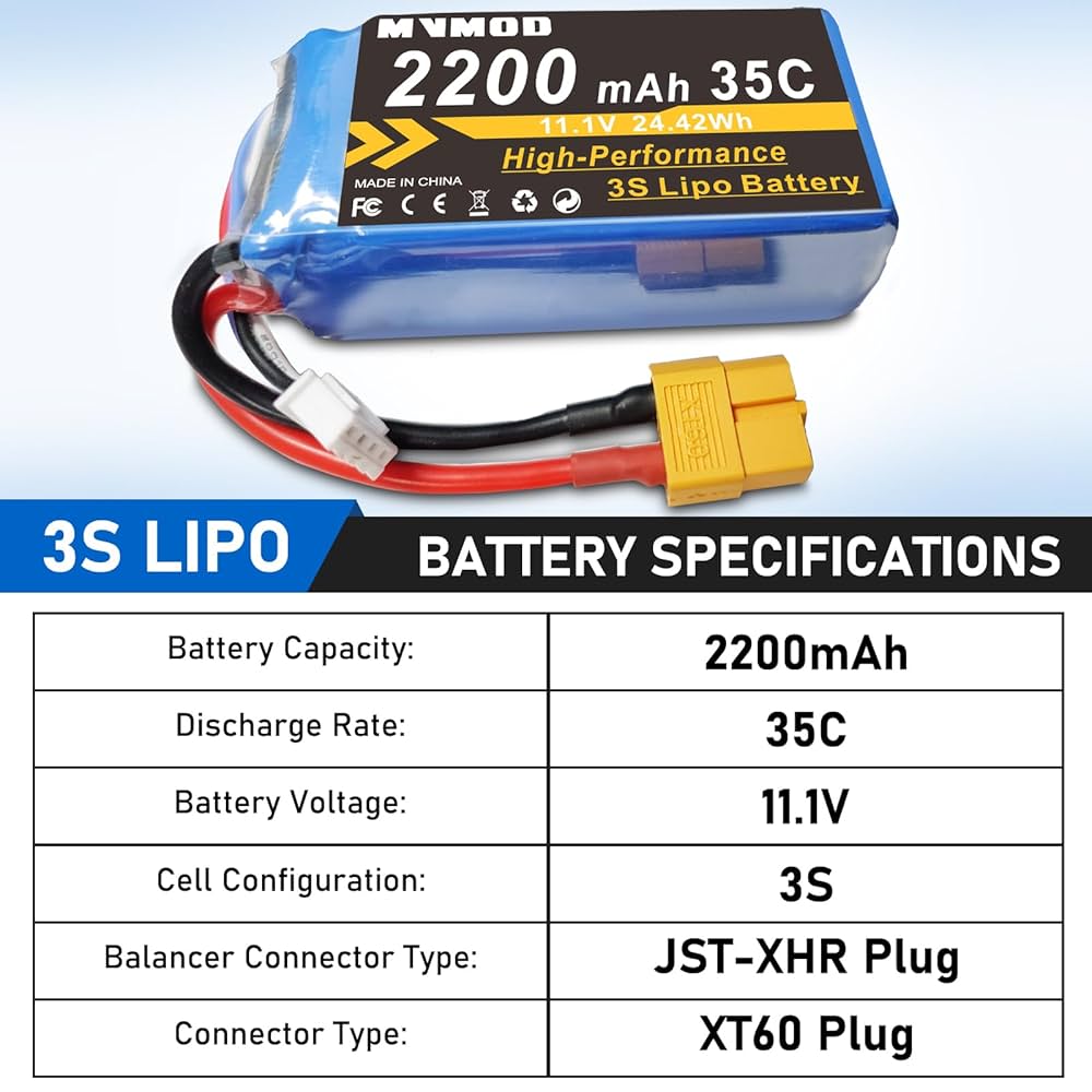 lipo 3s 35c 2200　x2 Amazon.com: OVONIC 3s Lipo Battery 35C 2200mAh 11.1V Lipo